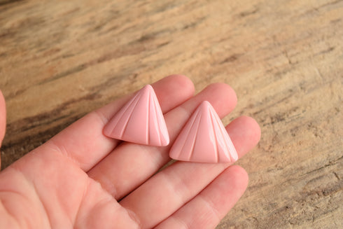 Pink Triangle Earrings